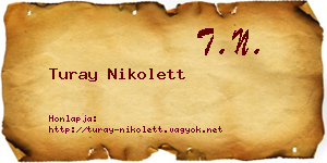 Turay Nikolett névjegykártya